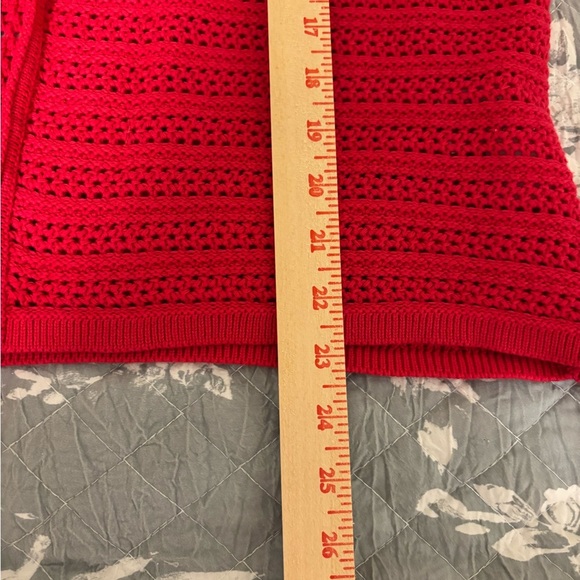 Jones New York Vibrant Red Knit Cardigan - Picture 5 of 8